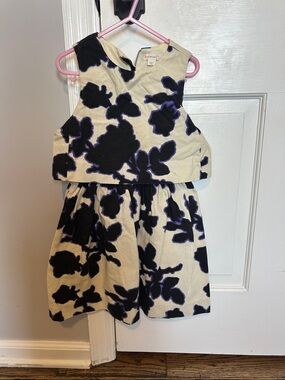 Crewcuts Cream Dress with Navy Floral Print